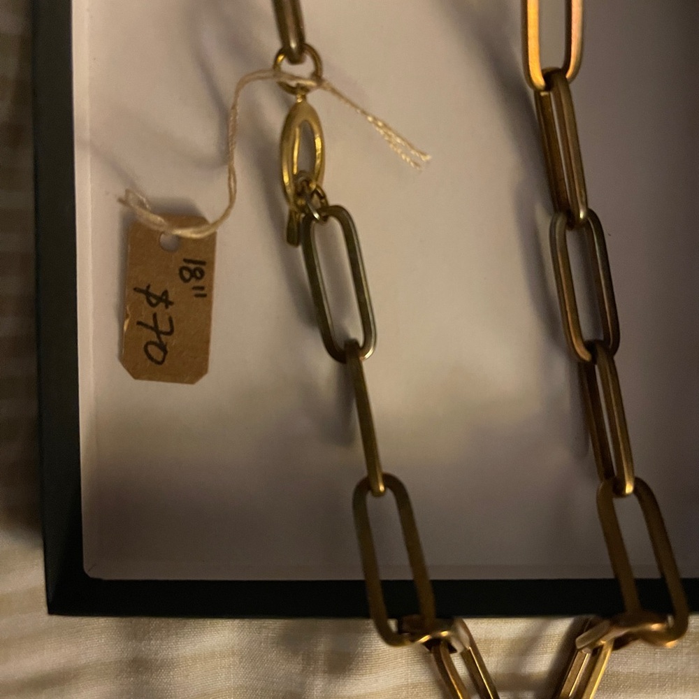 Brass chain link necklace